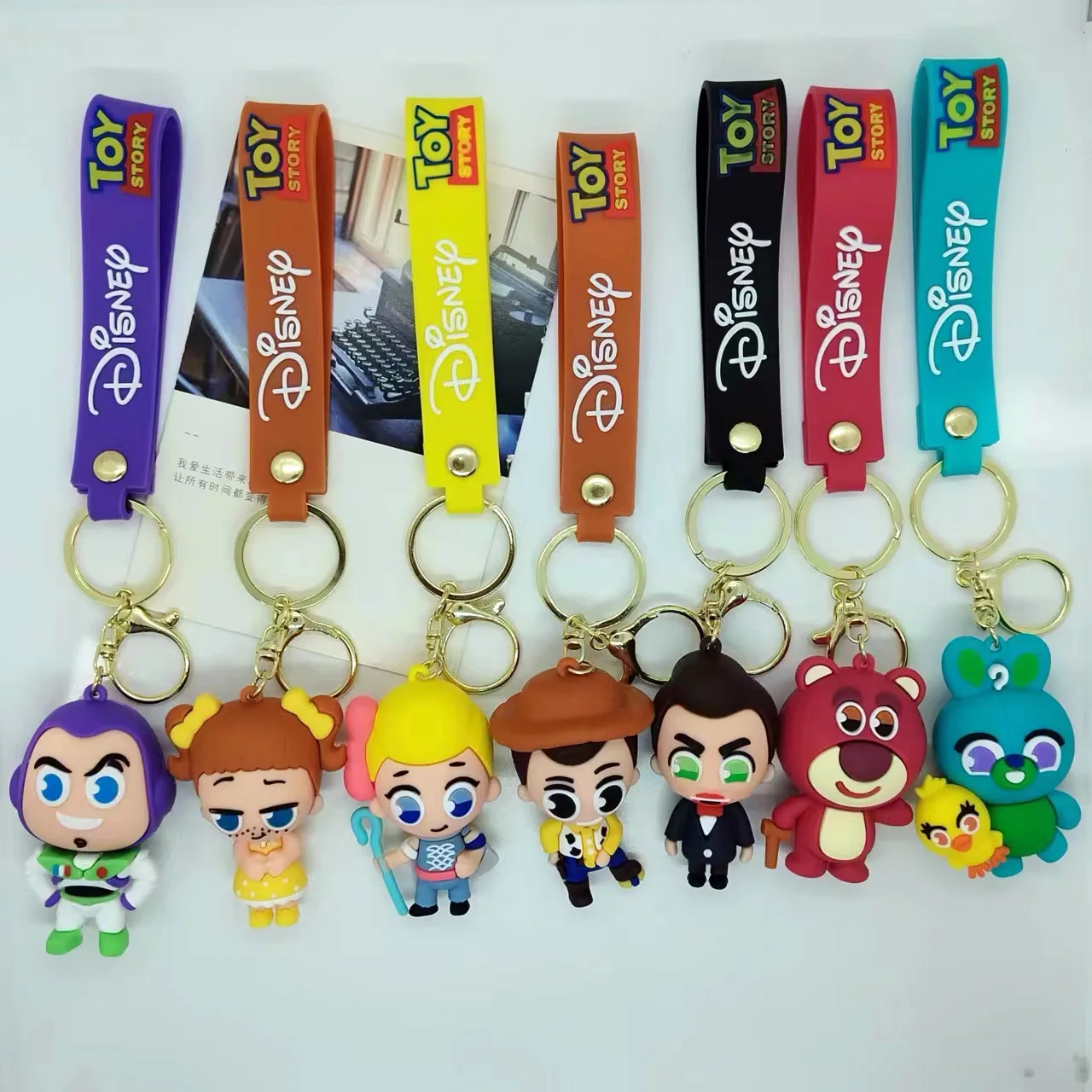 Disney Toy Story Keychains Anime Buzz Lightyear Woody Lotso Keyring Collection Doll Bag Car Accessory Christmas Birthday Gifts