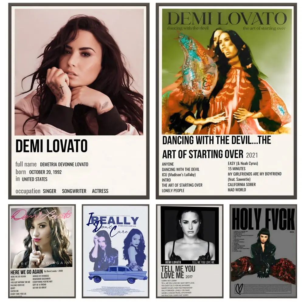 Álbum de cantor quente d-Demi Lovato Poster Versátil HD Arte de parede à prova d'água Decoração autoadesiva para qualquer espaço Presente ideal