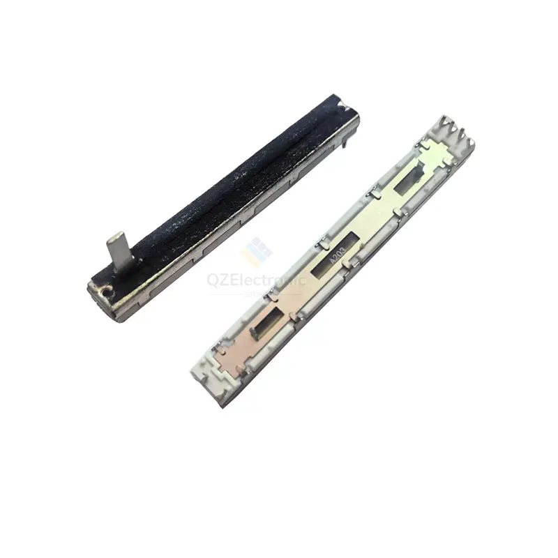 3PCS 75MM Mixer Fader Dual Channel A10K A20K 6Pins A103 A203 Straight Slide Potentiometer Handle Length 15MM MG124CX Mixer Fader