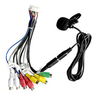 Android Head Unit Car Radio Multimedia Video Player DVD Stereo Autoradio Navigation GPS RCA Cable 20P With External Microphone