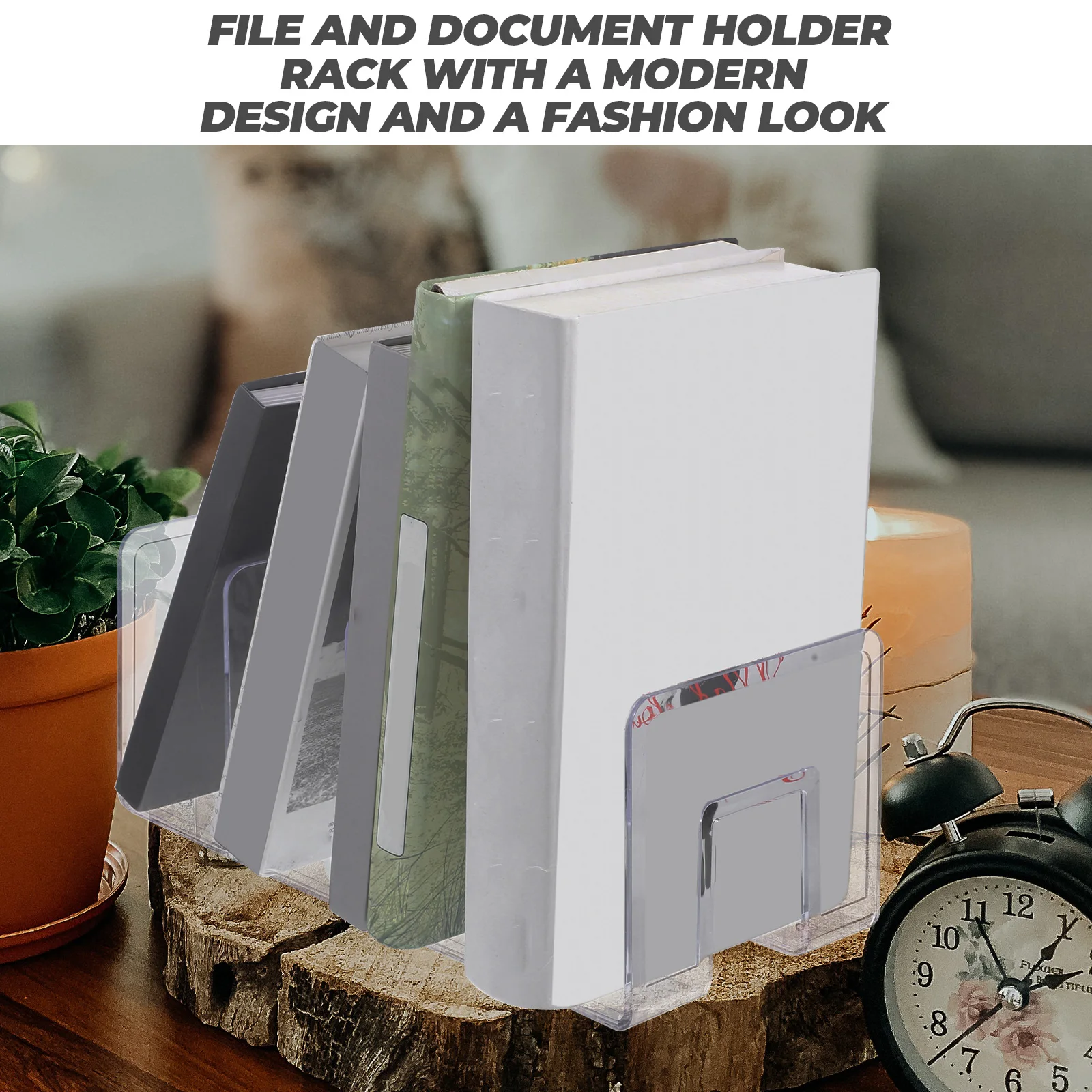 

File Storage Rack Desk Organizer Stand Vertical Desktop Bookshelf Office for Holder