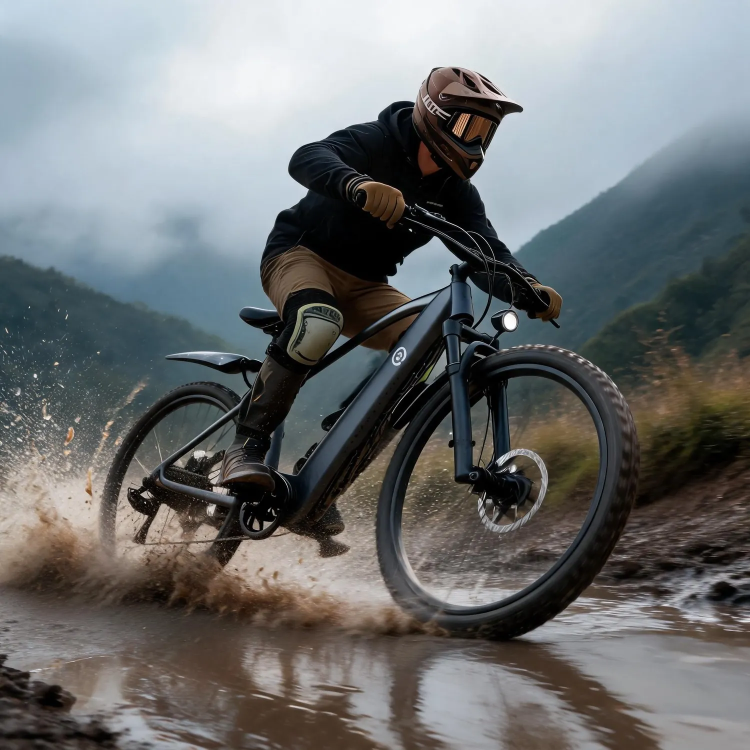 Lifestyle Outdoor 26 Inch Off Road Cross-Country Mountain Bike 500W Brushless Motor Max 70KM Long Range Top Speed 20MPH 30° Climbing Capacity Pedal Assist Mode 7-Speed Gear Lockable Battery, Road Trip Vacation Easy Assembly