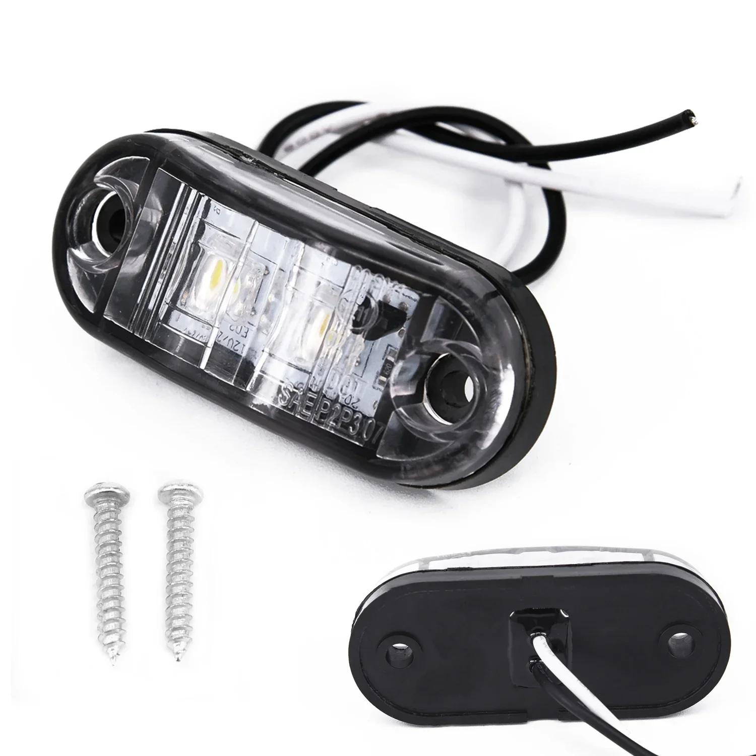 2pcs Car LED Side Marker Lights 12V Tail Lamps Bright White Waterproof For Trailers Trucks Car Light Assembly Replacement