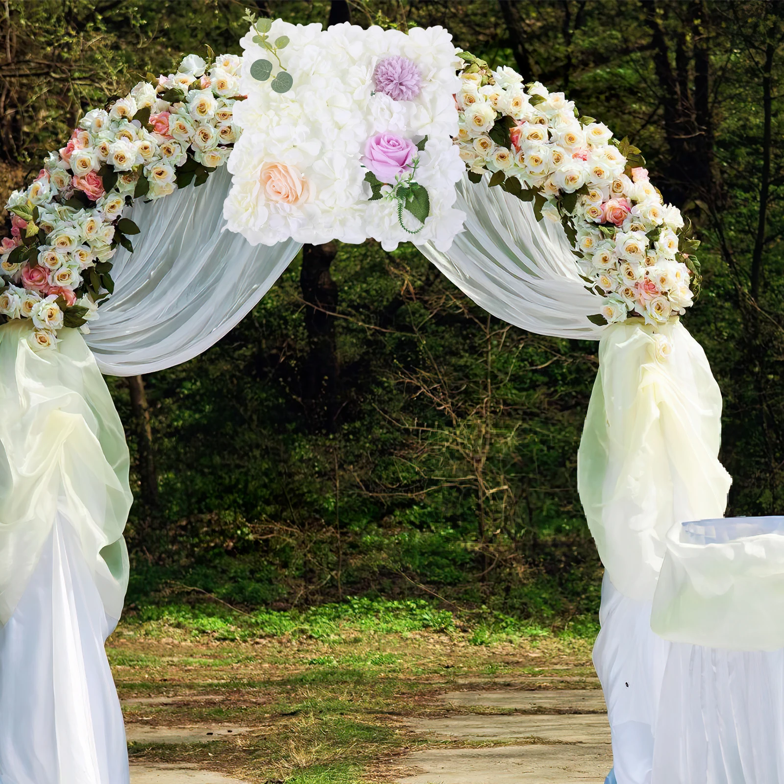 

30cm Artificial Flower Wall Panel Silk Wedding Backdrop Decor Faux Floral Arrangement Rose Decoration