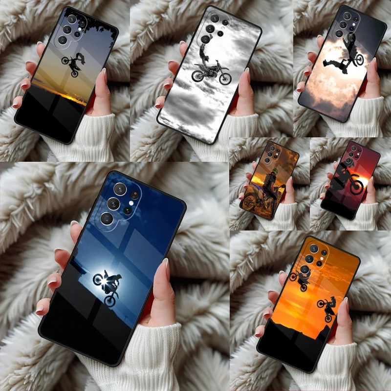 Freestyle Motocross Sport Phone Case For Samsung Galaxy S24 S25 S26 Ultra S22 S23 Plus S21 S20 FE Note10 TPU Cover