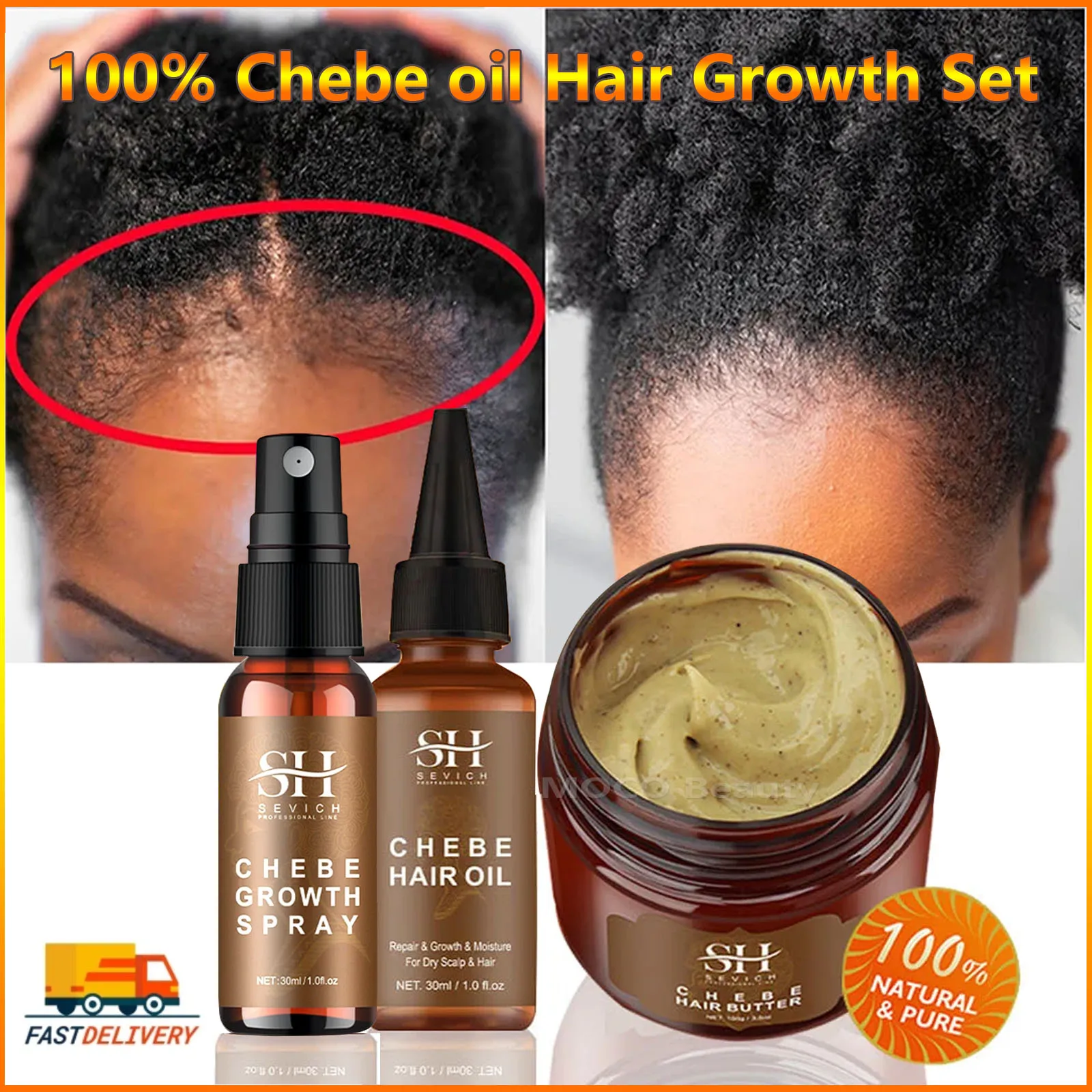 Chebe Fast Hair Growth Product African Crazy Traction Alopecia Hair Oil Anti Hair Break Hair Strengthen Hair Loss Treatment Care