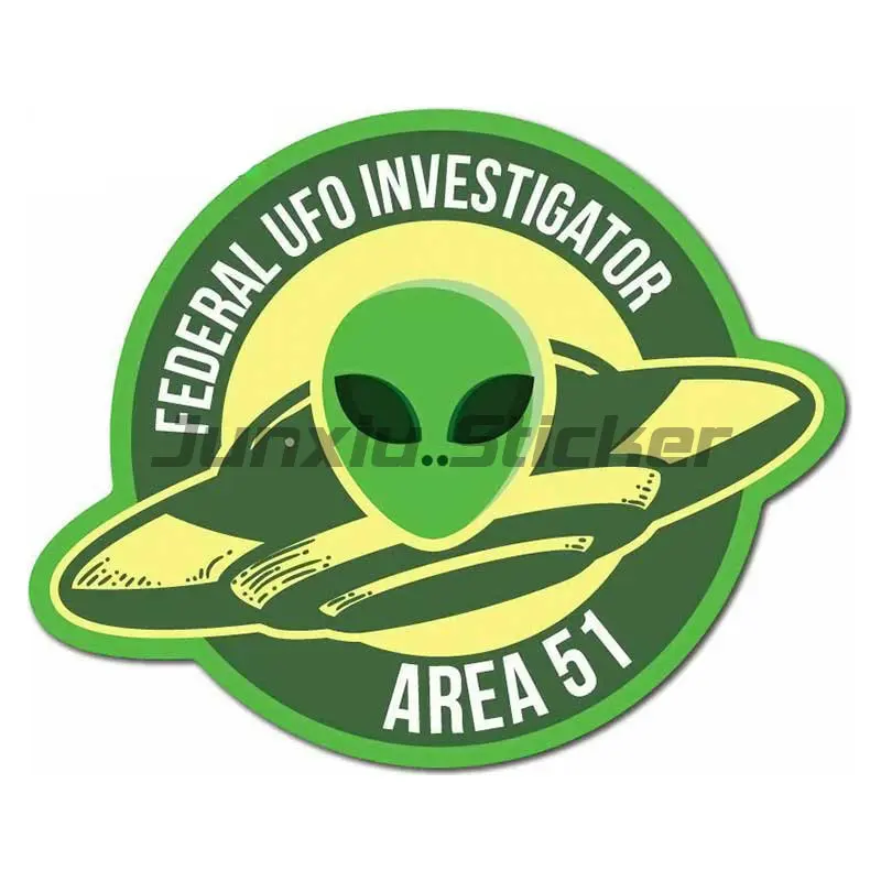 Federal UFO Investigator Sticker Decal UFO Area 51 Space Laptop Funny Car Stickers Vinyl Graphics Car Accessories