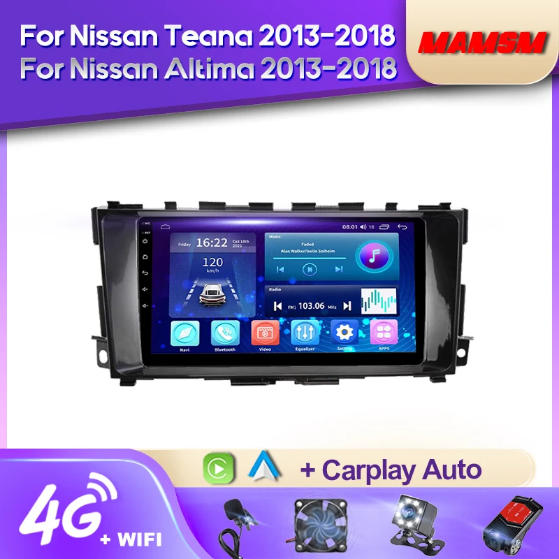 

MAMSM Android 12 Car Radio For Nissan Teana Altima 2013-2018 Video Multimedia Bluetooth Player Navigation GPS 4G Carplay stereo