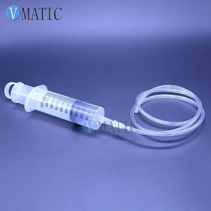 Free Shipping Liquid Glue Dispensing Large Big 100ml 10cc Syringe Big Mouth + PVC Tube 100mm Length