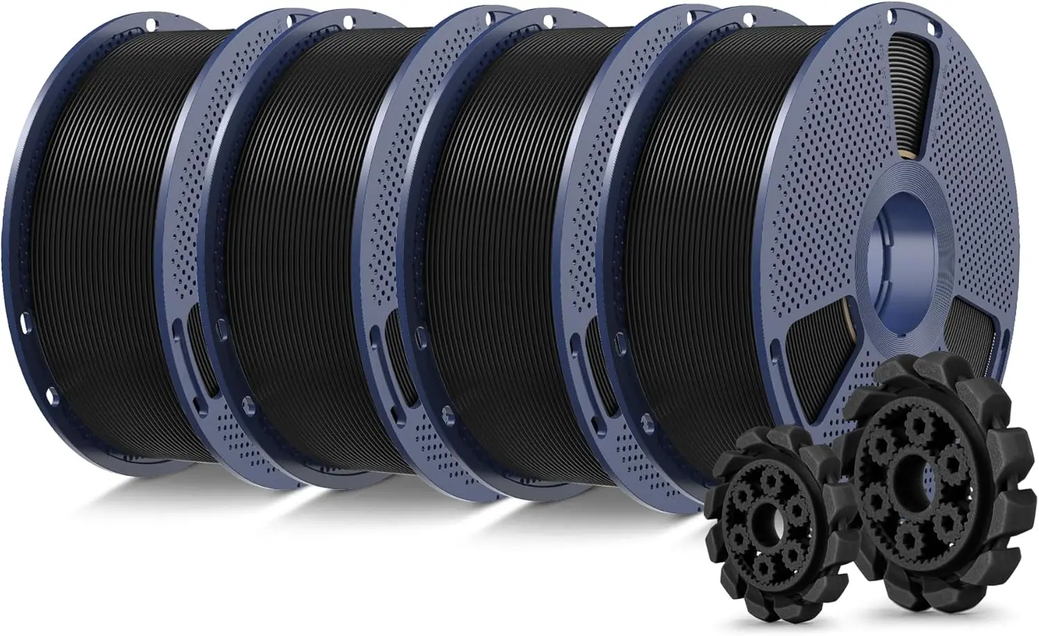 

4KG PLA+ 3D Printer Filament Bundle, 1.75mm, Tougher & Stronger, Dimensional Accuracy +/-0.02mm, 4 Spools Black