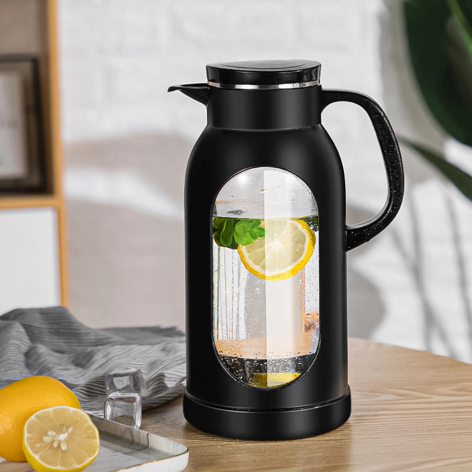 

1Pcs Transparent Glass Water Pot Large Capacity Hand Made Cold Drink Kettle Detachable Easy Clean Tea Pitcher Glass Water Pot