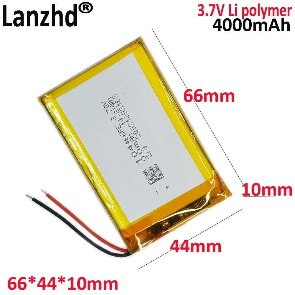 

3.7V 4000mAh 104466 Lithium Polymer Battery for Tablet PC Camera GPS Navigator MP5 DVR Bluetooth Speaker Player 884267 904565