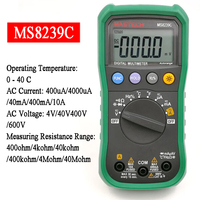 MASTECH MS8239C Digital Multimeter Voltmeter AC/DC Voltage Tester with Temperature Frequency Capacity Measurement Functions