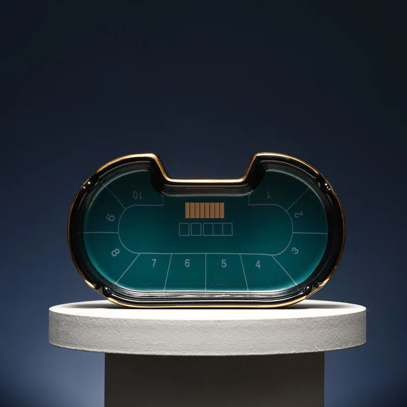 Creative Personality Texas Poker Table Ashtray Ceramic Home Trendy Ceramic Entertainment Office Ashtray