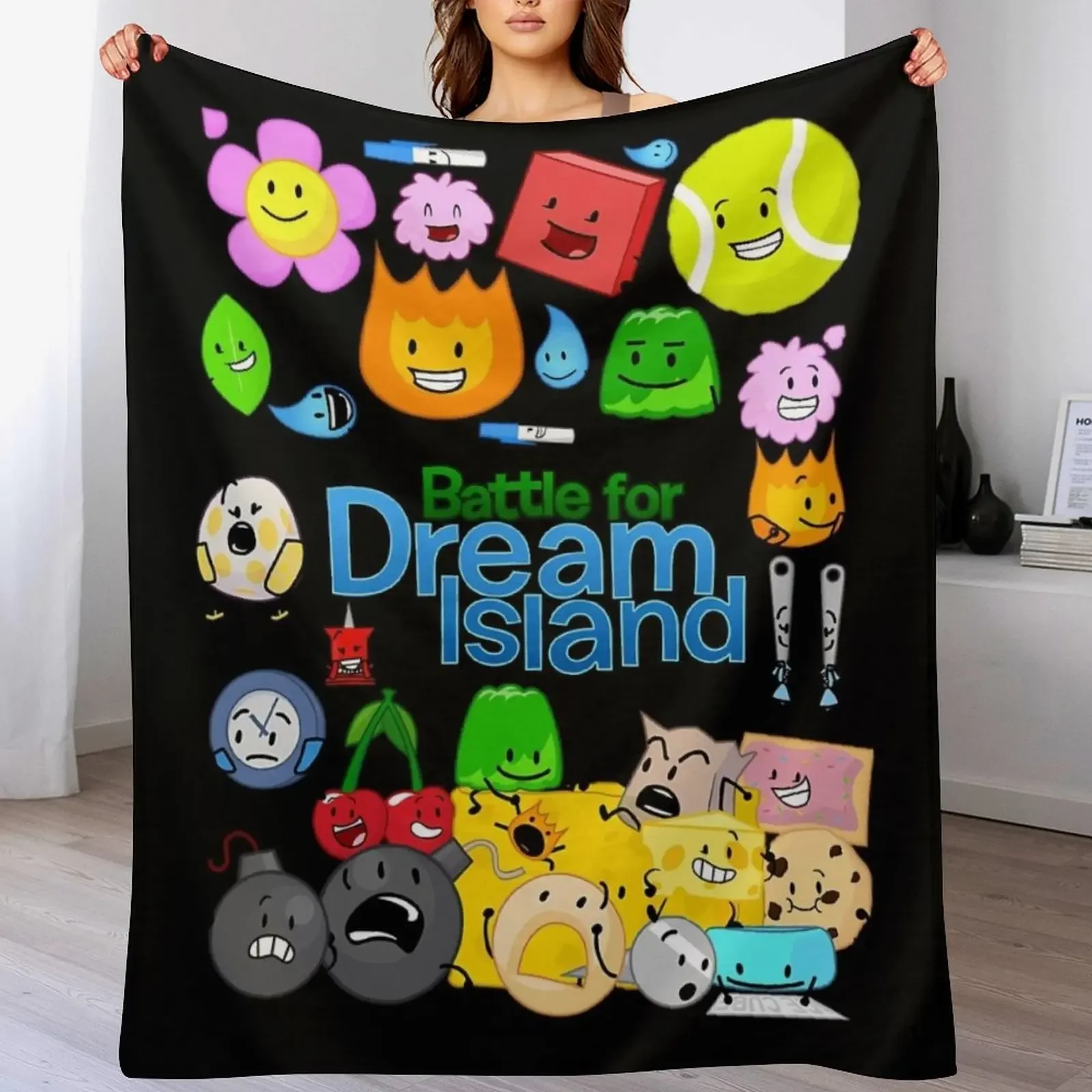 

Battle For Dream Island Throw Blanket Hair Vintage Moving Bed Fashionable Blankets