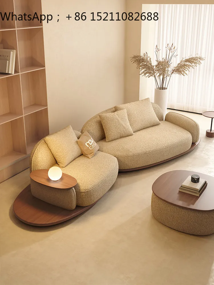 SCY small apartment living room sofa creative three-person log wind furniture modern simple technology cloth sofa