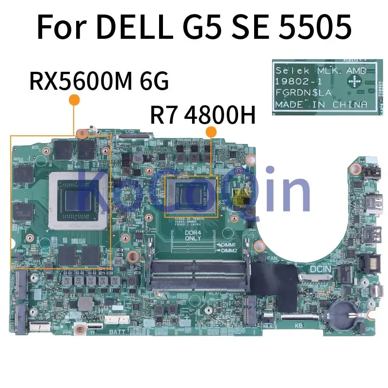 19802-1 Dành Cho Dành Cho Laptop DELL G5 SE 5505 Máy Tính Xách Tay Mainboard 0NCW8W 0M8C1F CN-0JT83K 0JT83K JT83K 215-0917348 6GB DDR4 Laptop Bo Mạch Chủ Thử Nghiệm