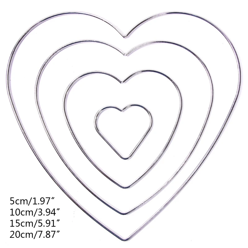 Metal Floral Hoops Heart Wreath Macrame Rings Macrame Wall Hanging Crafts for DIY Wedding Decor