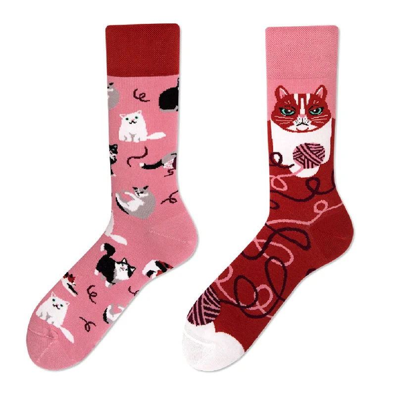 Chaussettes longues en coton peigné pour femmes, nouveauté colorée, chaussettes amusantes, chaudes, décontractées, mode automne et hiver, qualité, lot de 5 paires