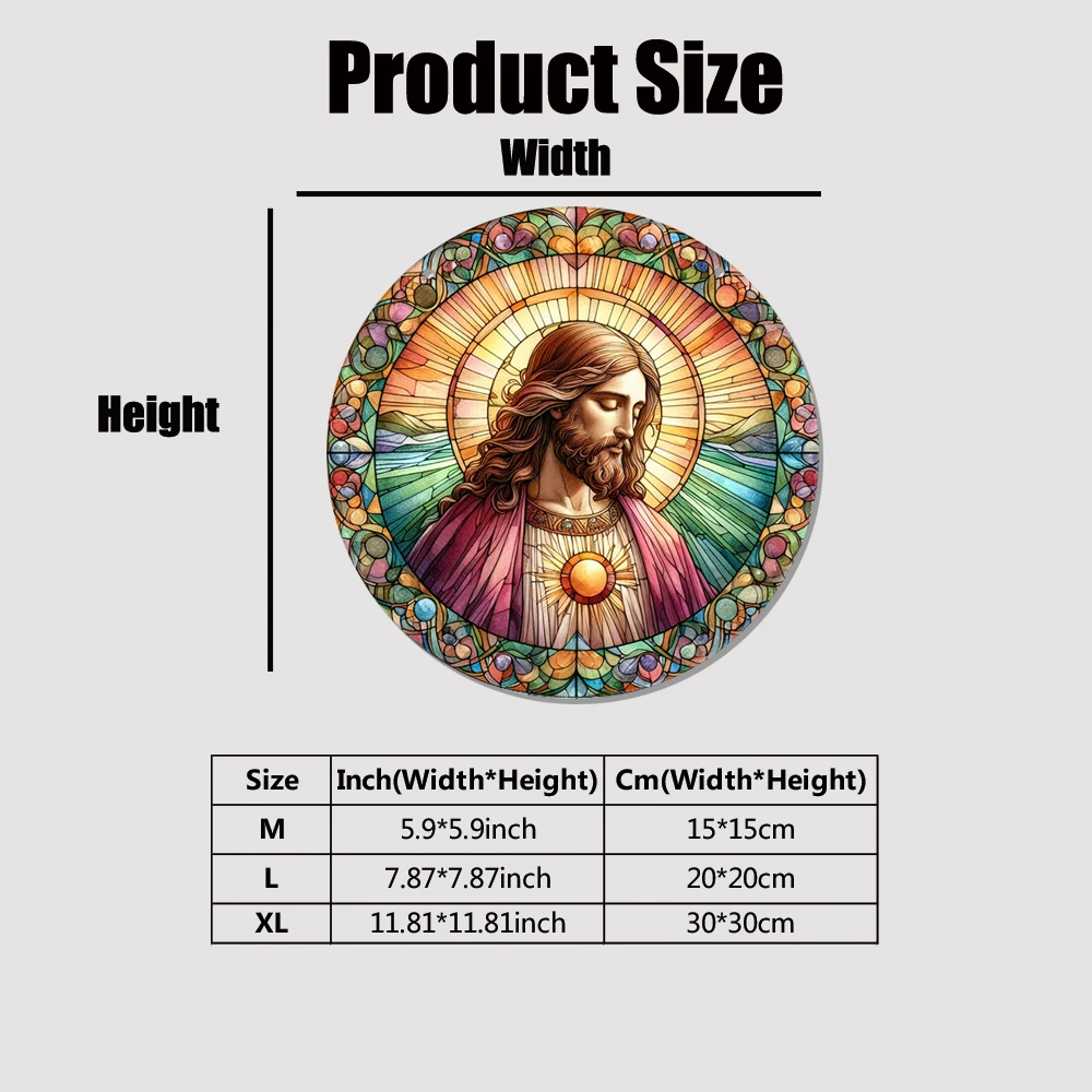 Fashion 20cm Jesus Window Hangings con catena God acrilico Listing Savior Suncatchers Home Decor