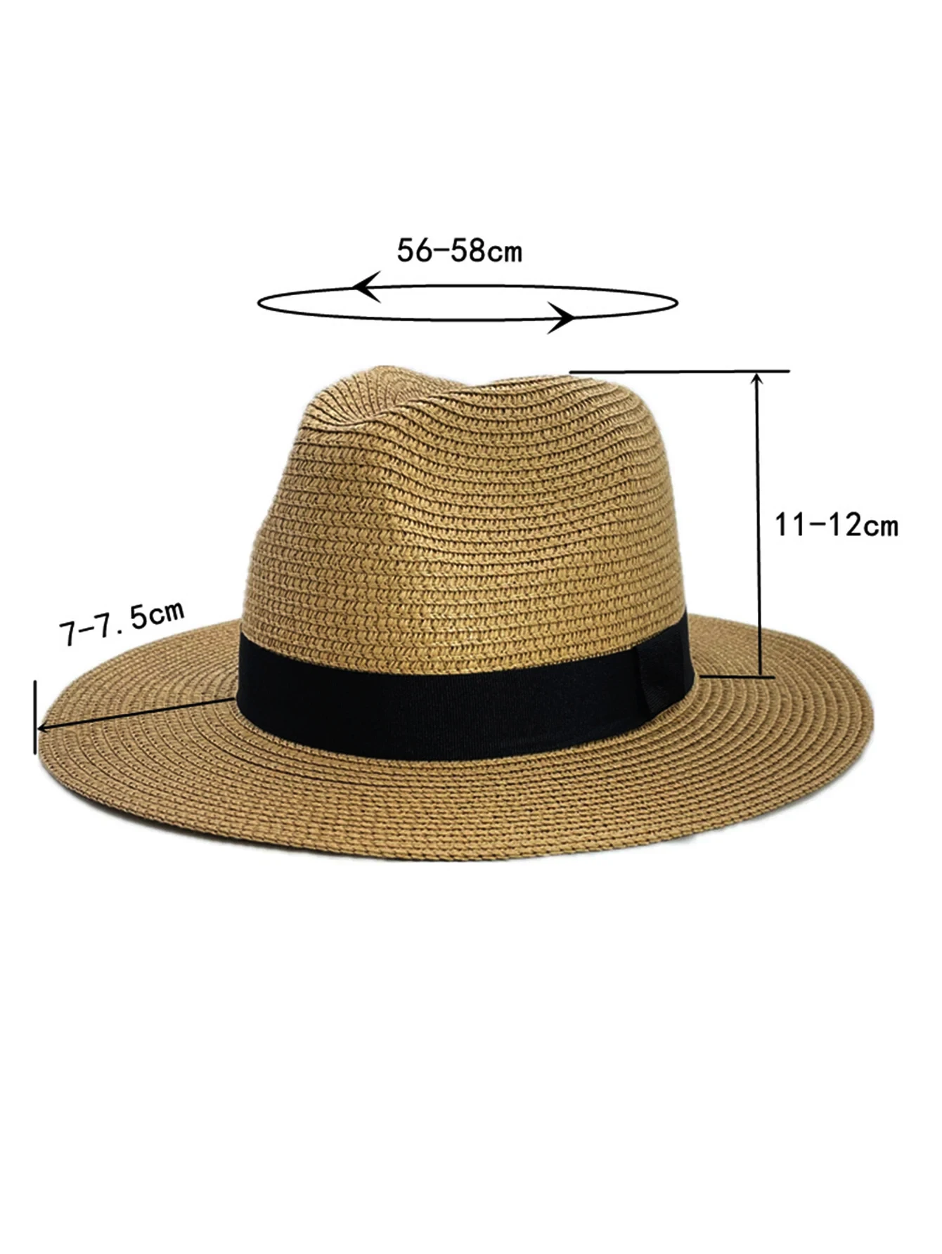 Women\'s Summer Panama Hats Wide Brim Straw Sun Hat Fashion UPF UV Protection Beach Hat Foldable adjusable Travel Fedoras Cap