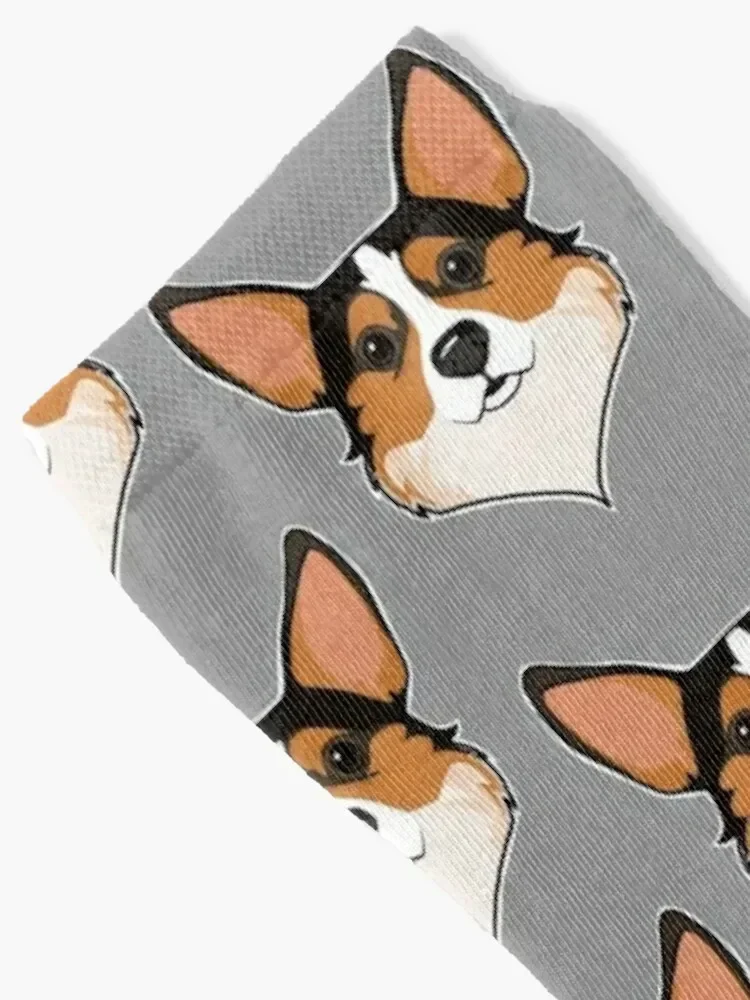 Tri color Corgi Socks Non-slip hockey Stockings Hiking boots Boy Socks Women's