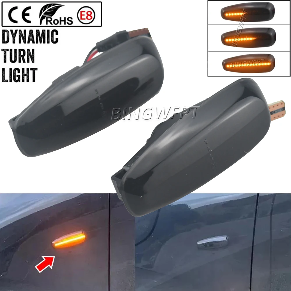 2x LED Dynamic Side Marker Turn Signal Indicator Repeater Light For Kia Pro Ceed Estate Rio III Hyundai Elantra I30 Azera Avante