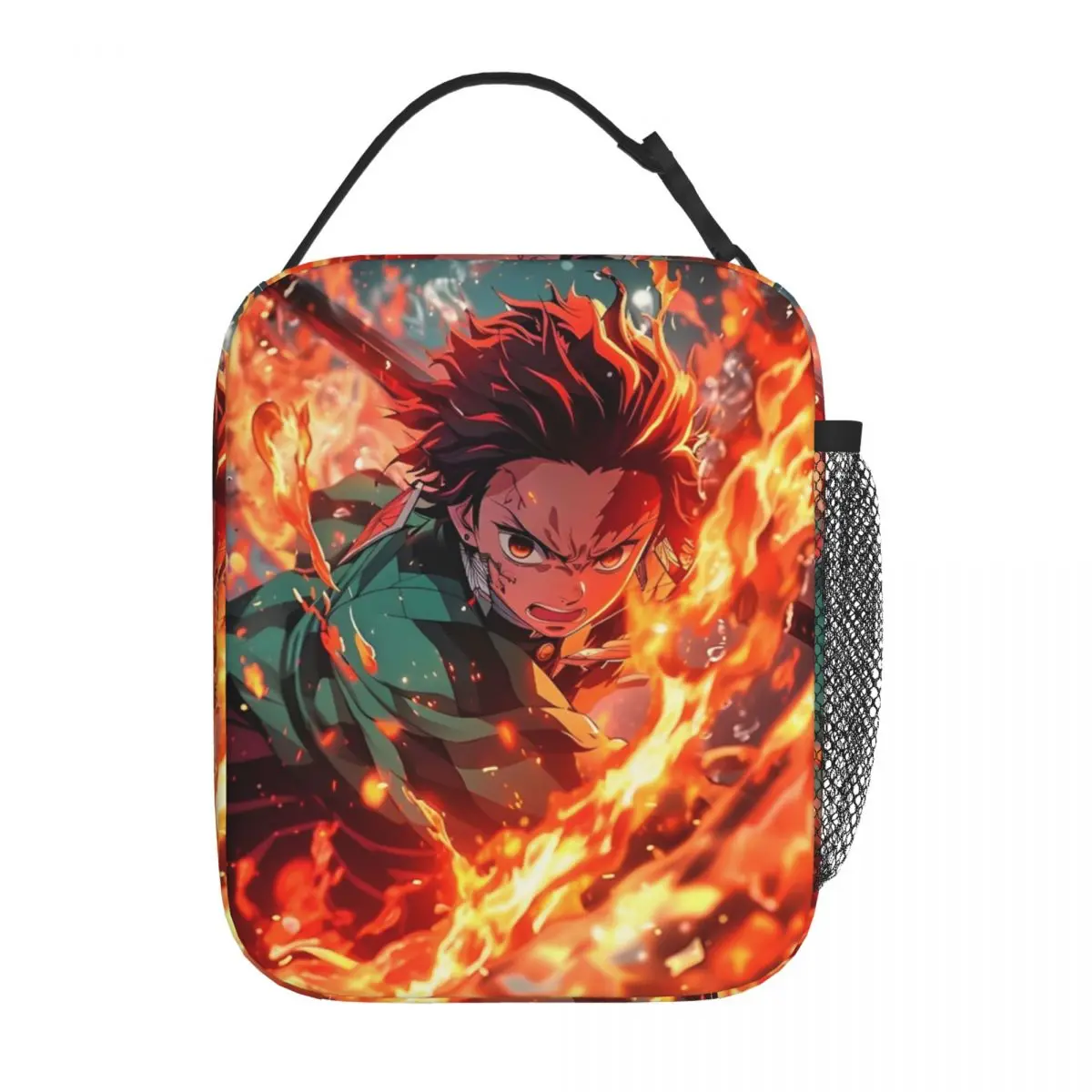 Tanjiro Kamado Demon Slayer sacos isolados almoço, saco térmico, recipiente reutilizável, Tote portátil, lancheira, armazenamento de alimentos