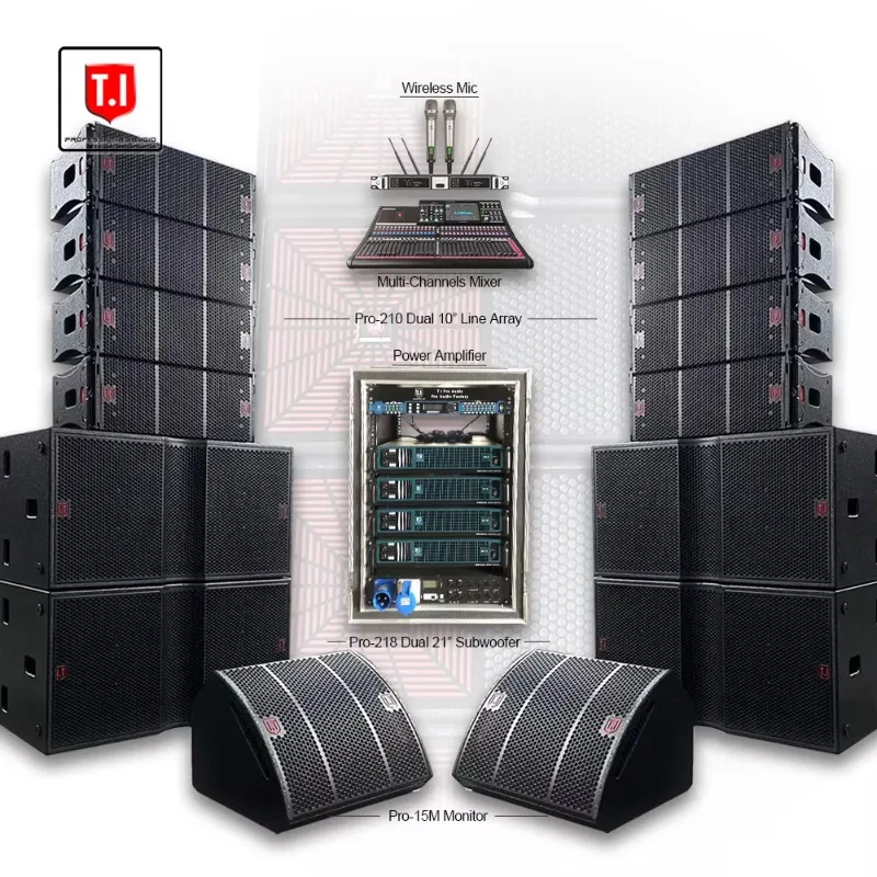 10 Inch Passive Line Array Speaker, High Quality Stage Audio Equipment with 3-Year Warranty for Concert and Church