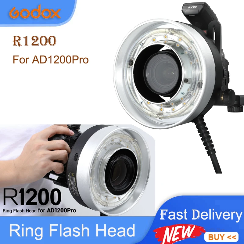 Godox R1200 1200Ws Ring Flash Head For AD1200Pro with Foldable Blacket and Umbrella Base