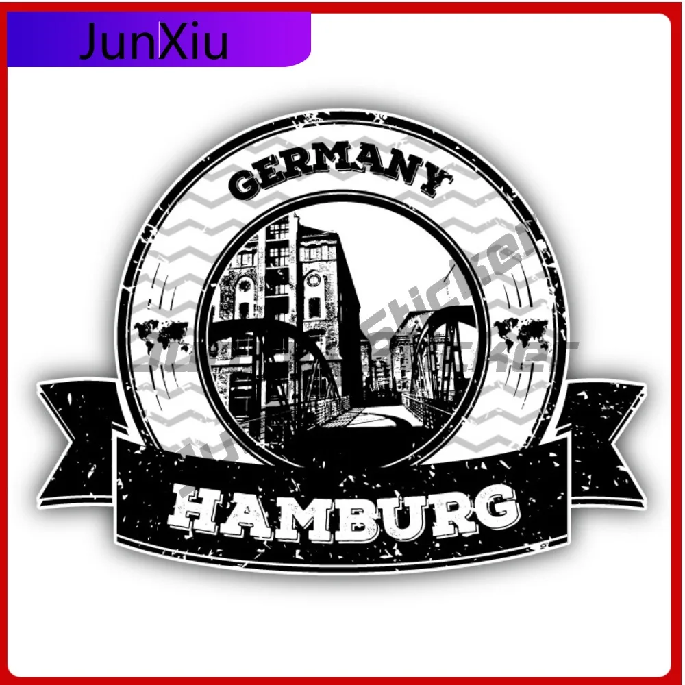 

Hamburg Germany Creative Sticker Stamp Travel Car Decal Bumper Stickers For Air Conditioners Cool Style SUV Use Waterproof Vi