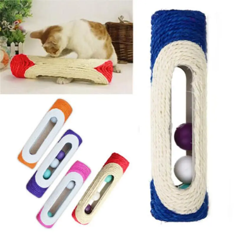 Cat Scratcher Rolling Tunnel Sisal Ball Caught with 3 Ball Toys for Cat Interactive Training Scratching Toys Lucky Cat