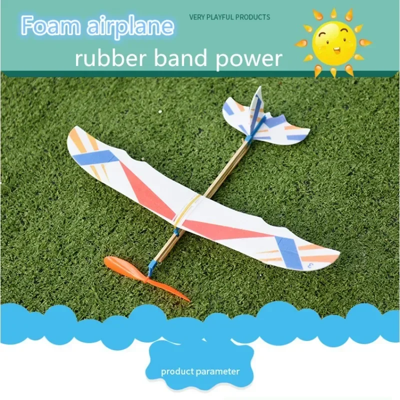 Rubber Band Airplane DIY Powered Glider Plane Assembly Model Novelty Aircraft DIY Hand Flying Glider Planes Assembly Model Toys