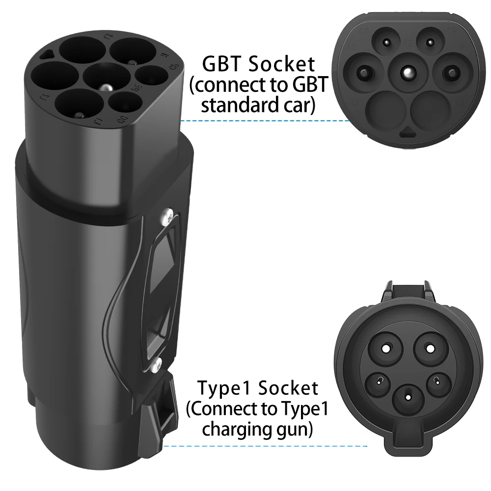 Unirise 7kw Type1 to GBT EV Charging Adapter 32A EVSE Connector Charger j1772 Type 1 to GB/T Converter For Electric Vehicle BYD