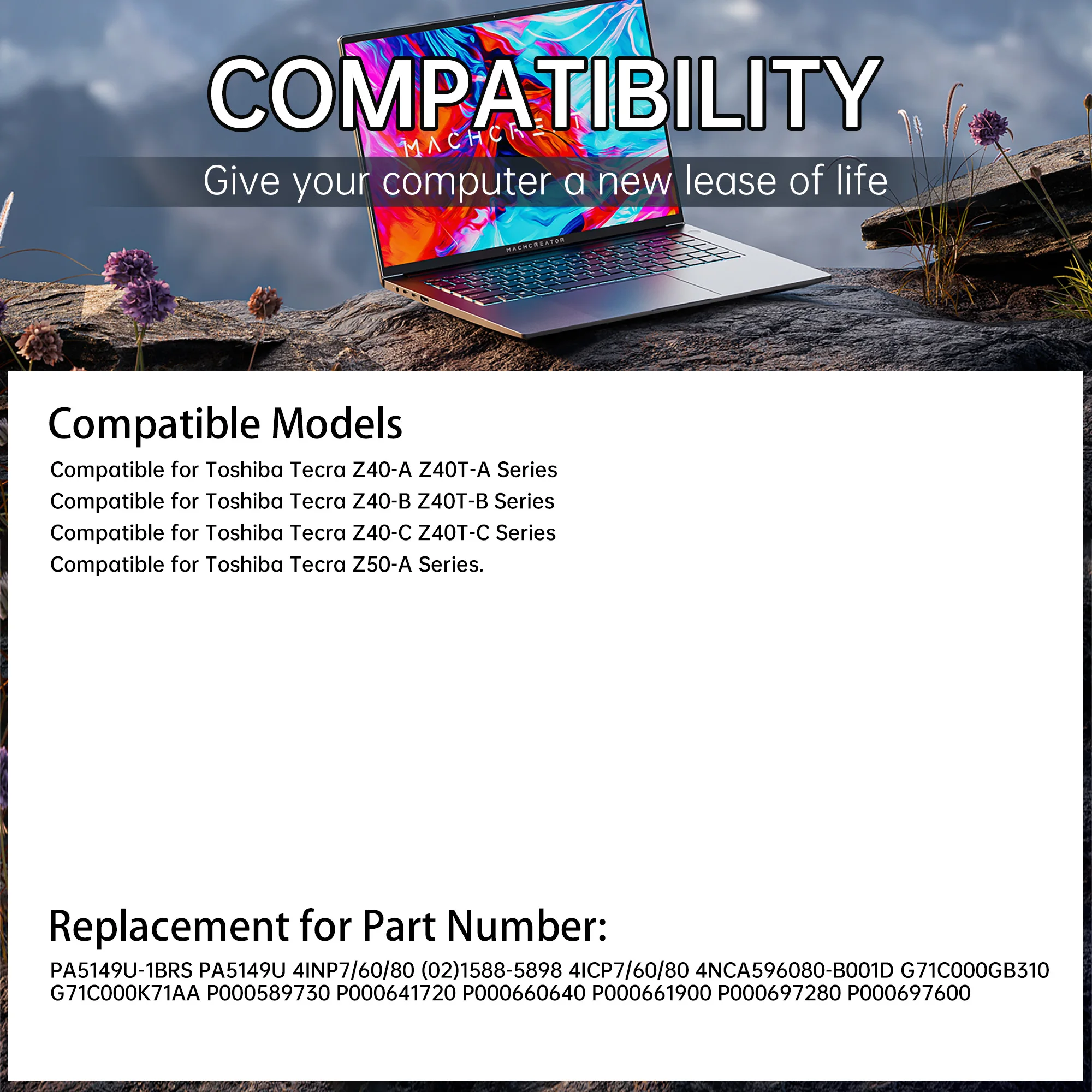 PA5149U-1BRS PA5149U Batteria del computer portatile per Toshiba Tecra Z40 Z40-A Z40-A-110 Z40-B Z40-C Z40-A-10X Z40-A-16Q 4INP7/60/80