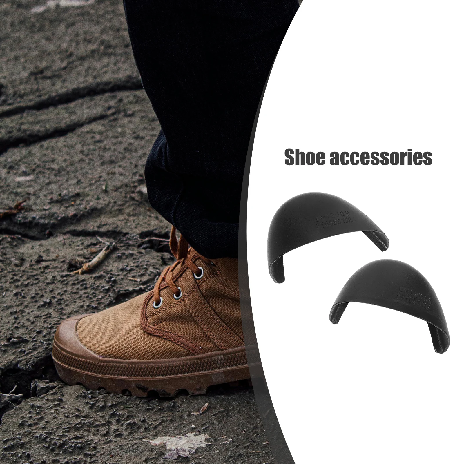 1Pair Shoe Toe steel Covers Work Shoes Toe Protector Reusable Shoe Cap Safety Guards Shoes Tips Inserts Boot Iron Work universal