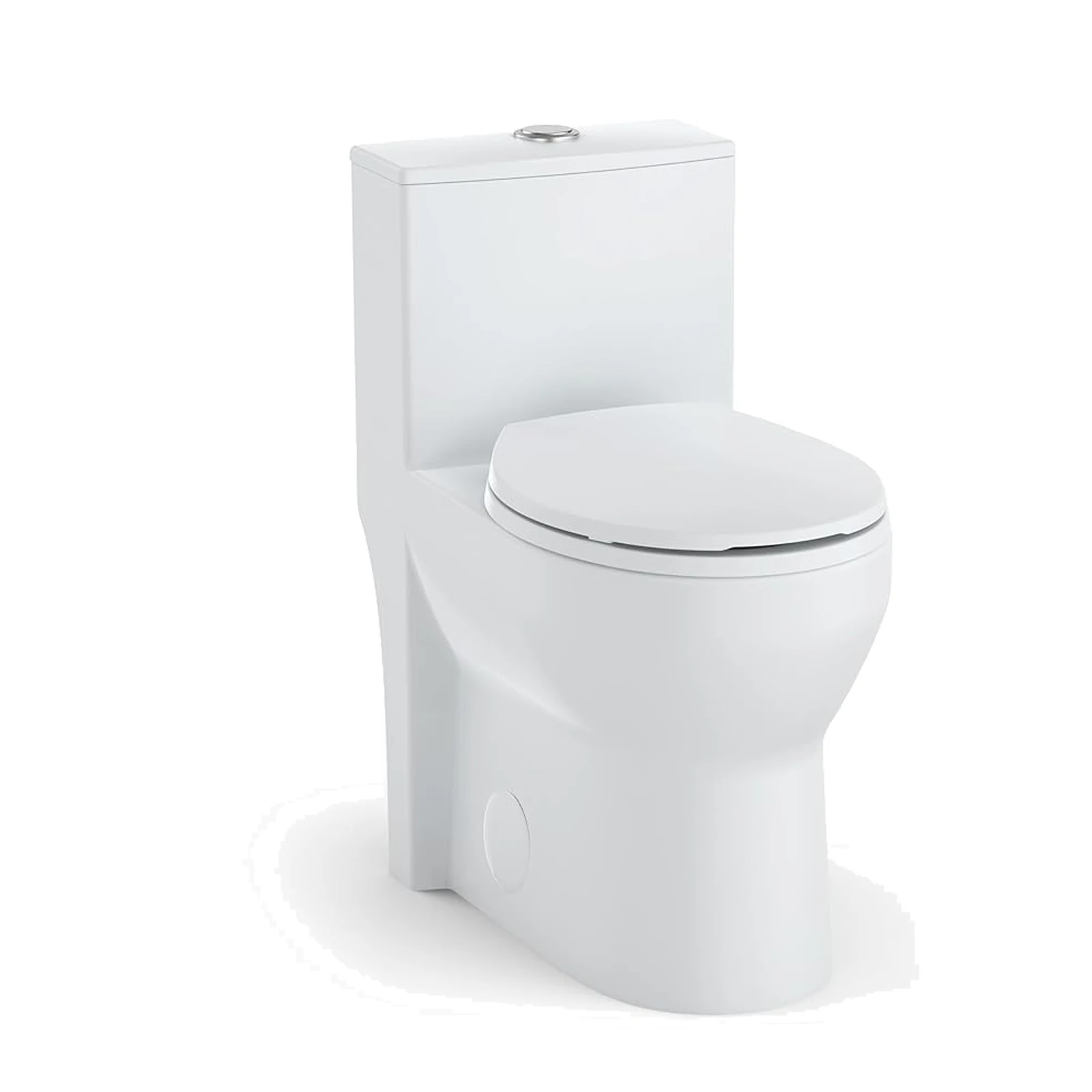 Round One Piece Toilet ADA Height 17.5 In, Comfort Chair Seat with Powerful Dual Flush 0.8/1.28 GPF, Standard White Toilet Bowl