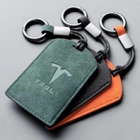 Suede Car Smart Remote Key Card Cover Case Key Bag Shell Holder Protection for Tesla Model 3 Model Y 2020 Thin Style Accessories