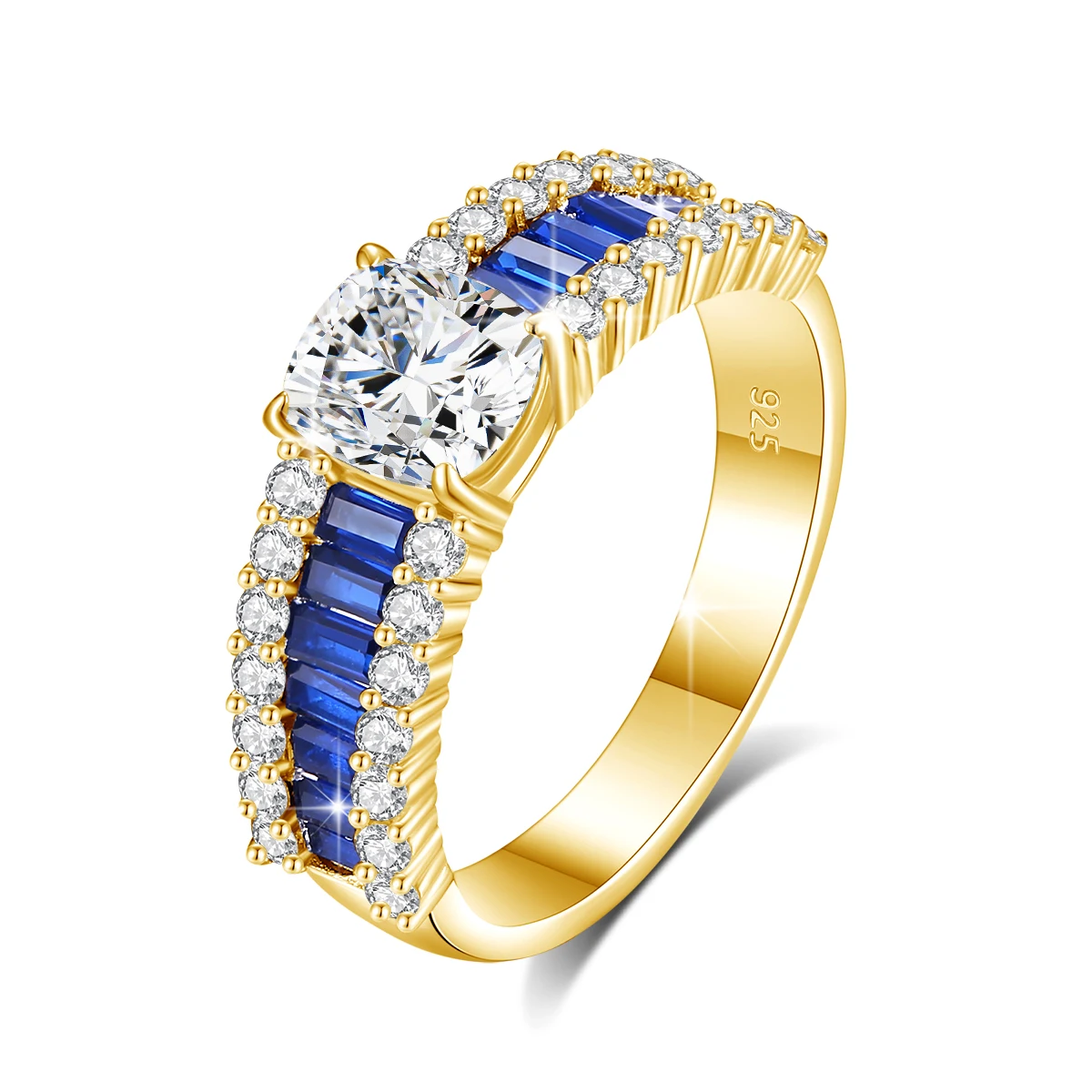 

Luxury Design D Color 1.5ct Moissanite Ring 925 Sterling Silver Gold Plated Lab Created Diamond Engagement Jewelry For Women New