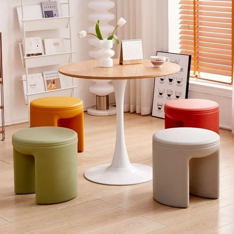 Creative Small Stool Household Home Durable Low Shoe Change Stool Bench Bedroom Dressing Stools Creative Small Round Ottomans