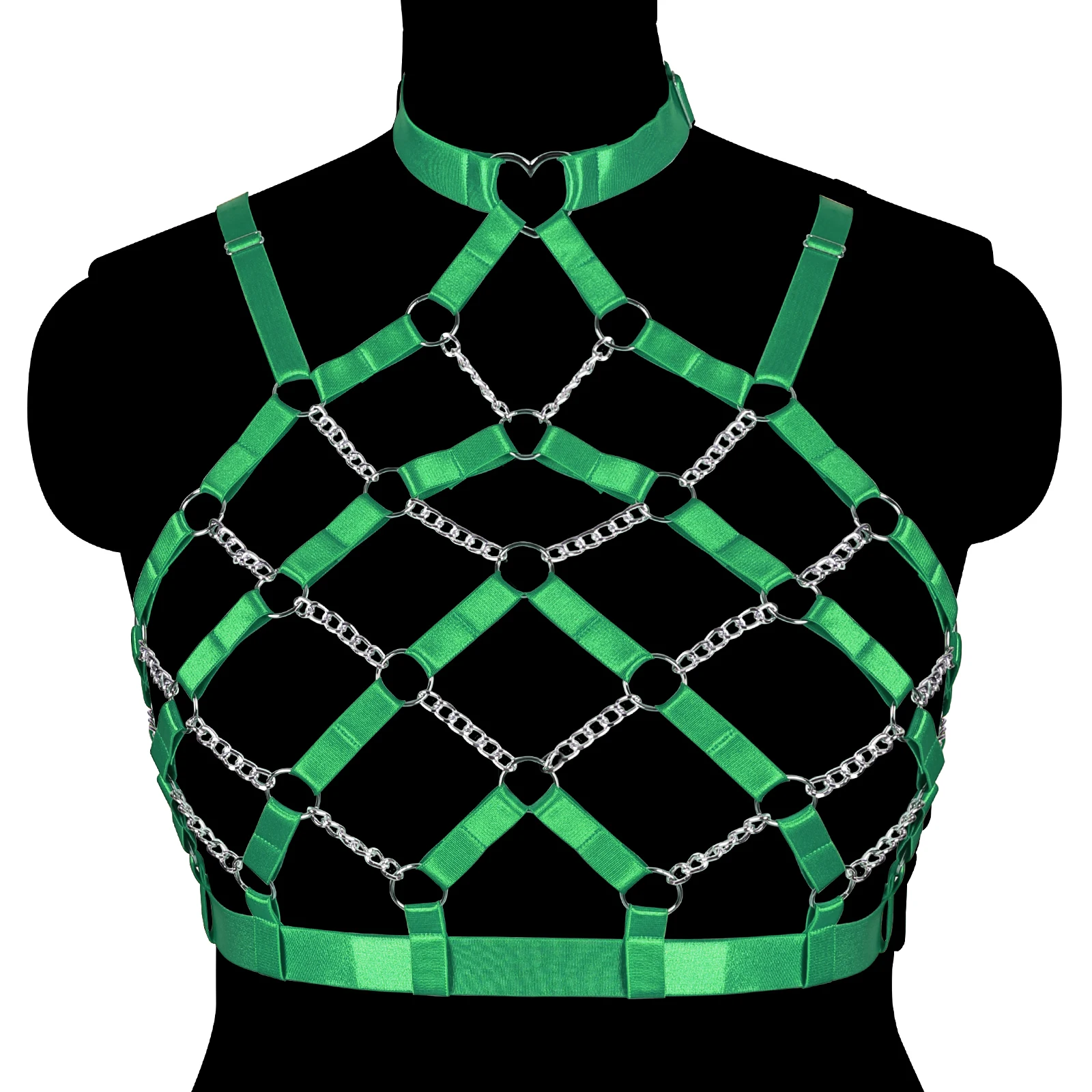 

Women Adjustable Crop Top Bra Bondage Elastic Body Harness Belt Goth Sexy Lingerie Body Chain Body Cage Bra