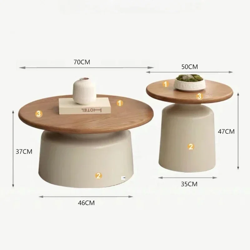 Minimalist and Stylish Apartment Coffee Table with Cream-colored Rustic Style for Living Room and Guest House image 6