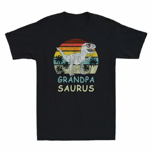 

Grandpasaurus Rex T-Shirt Dinosaur Grandpa Saurus Family Matching Cotton T-Shirt