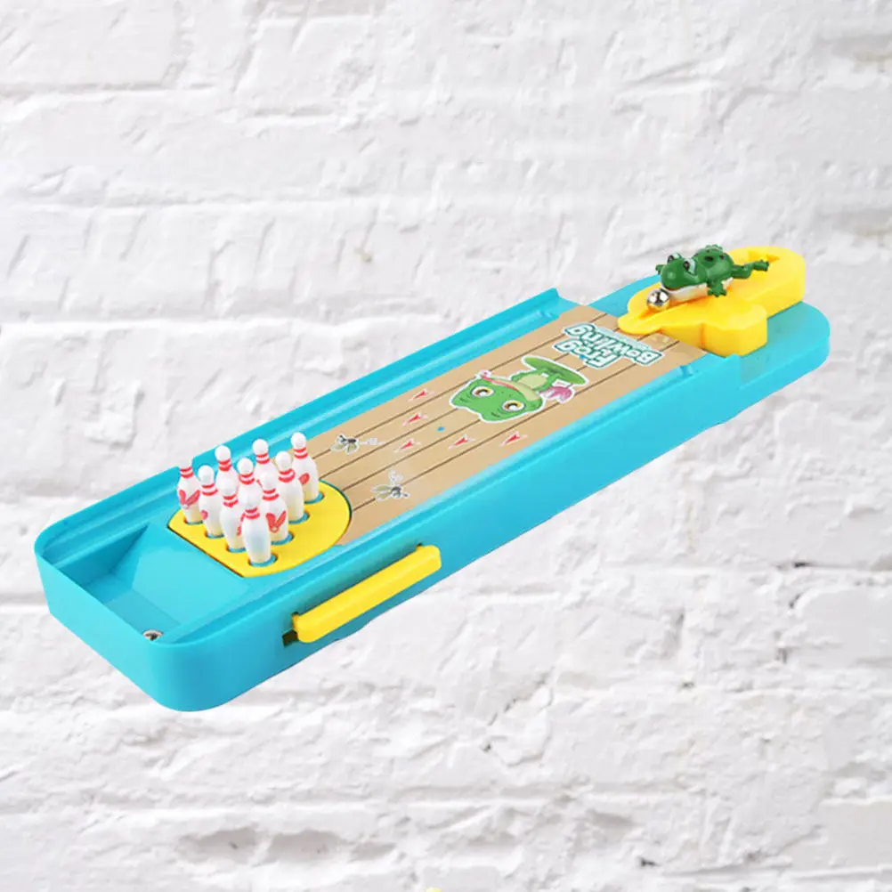 

Mini Desktop Bowling Game Plastic Finger Catapult Tabletop Sports Educational Kids Bowling Set Stress Relief Party Favor