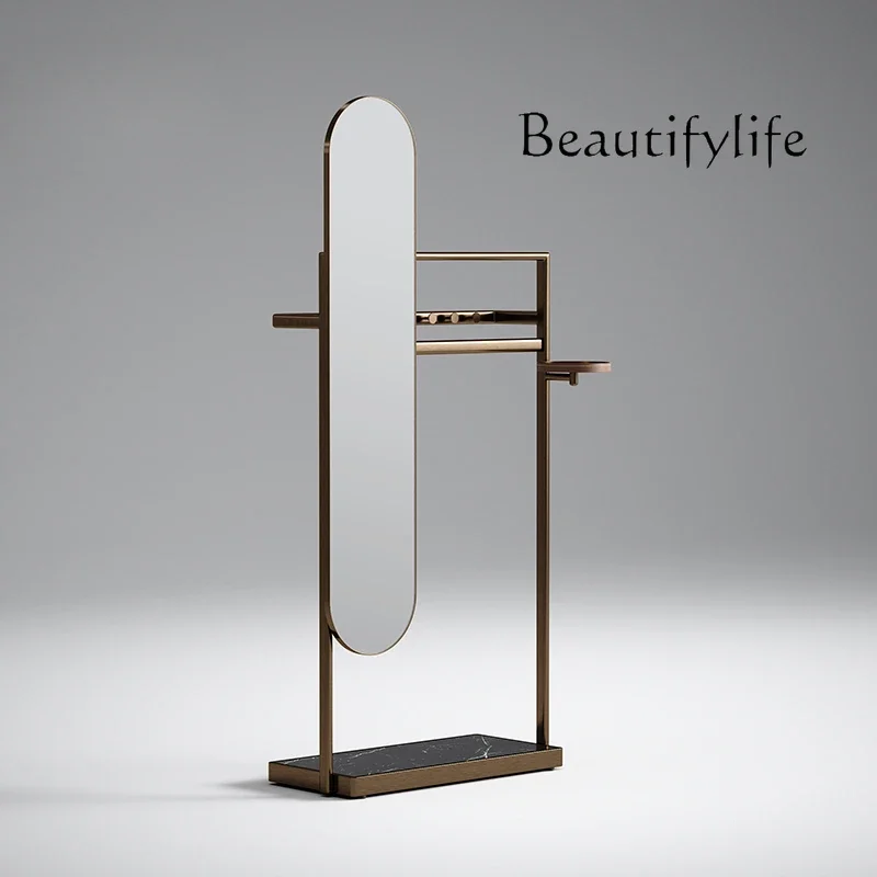 

Italian light luxury full-length mirror coat rack integrated modern simple bedroom floor-to-ceiling full-length mirror