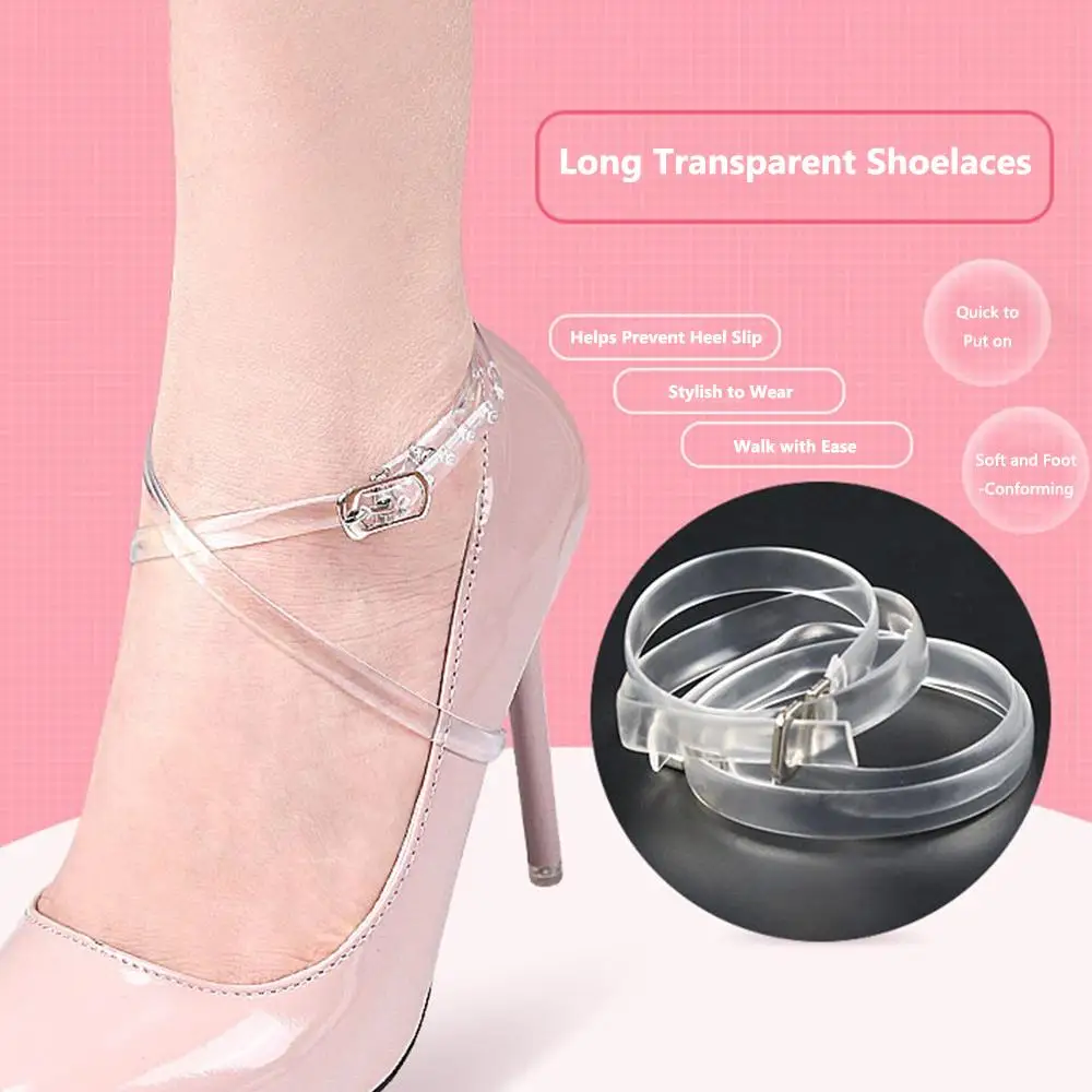 60cm Invisible Shoelace Straps High Heels Flats Wrap Around Transparent Shoe Belt Prevent Slipping Ankle Strap Shoelaces
