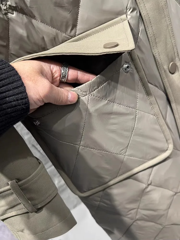 

Король пуха Джет! Ханчжоу высокого качества! Национальный стенд 85 вниз! Мужская лоскутная пуховая куртка средней длины Jaet Trendy 325