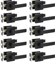 10 Pack Heavy Duty Door Lever Lock Privacy Door Lever without Key Interior Door Handles Matte Black Finish