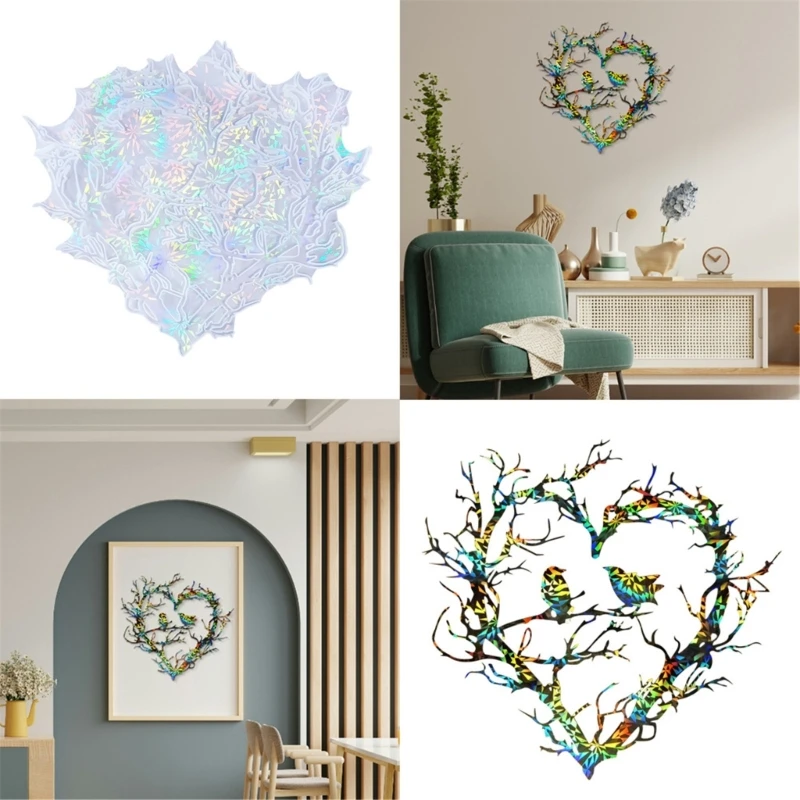 

Reusable Heart Bird Nest Wall Decoration Mould Holographical Epoxy Resin Mold for Home and Offices Decoration Crafting Reusable