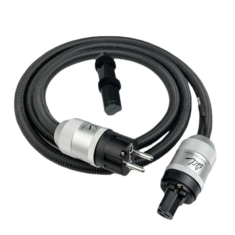 High Bass WEL Signature Power Cable Solid PSS Silver HiFi Audio Cord with Noise-Dissipation System